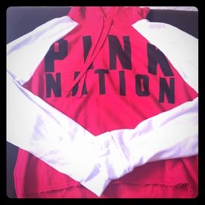 PINK crop hoodie XS